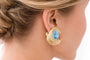 18K Gold Plated (3 Micron) Blue Ocean Stone Stud Earrings