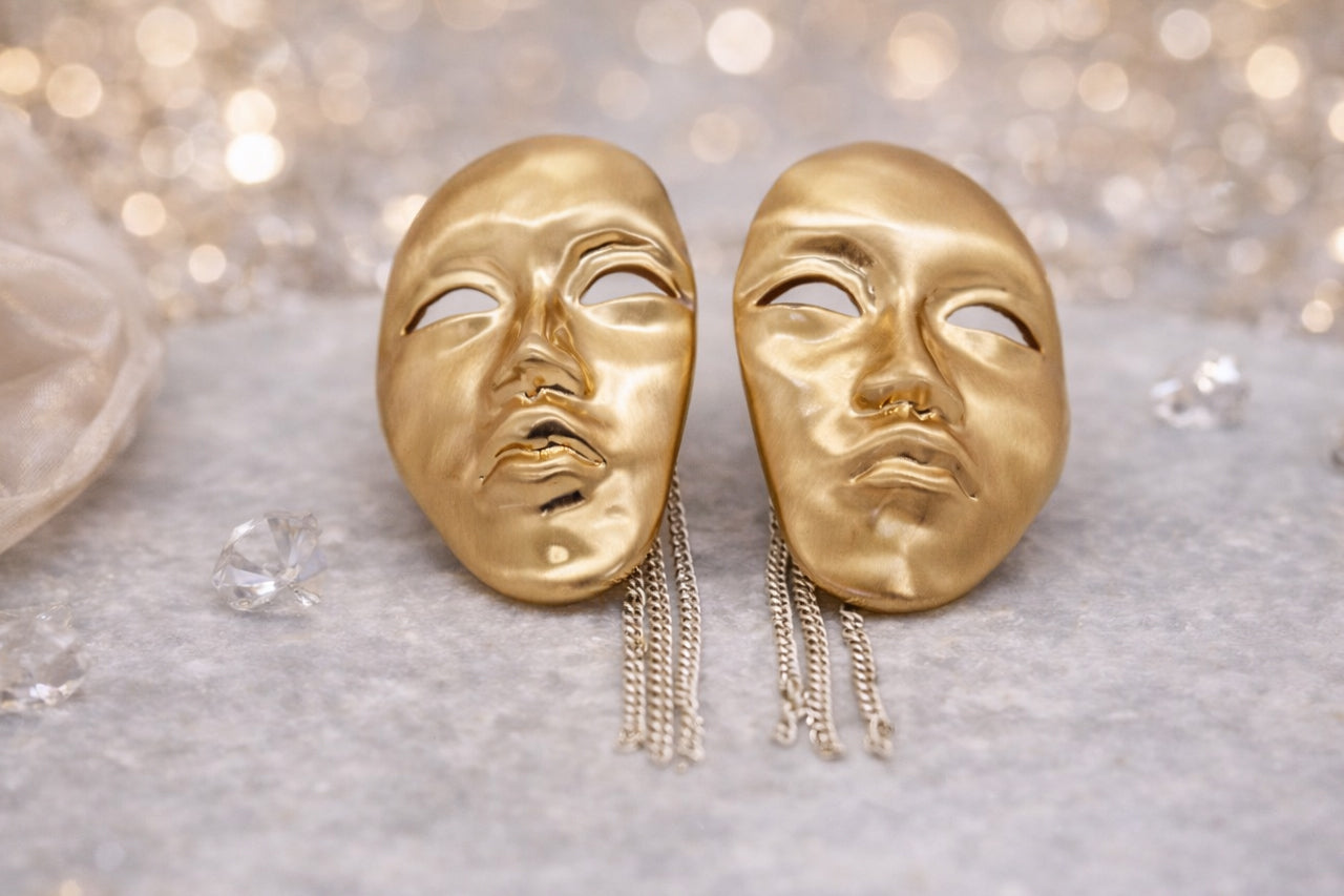 Dual Mask Statement Earrings