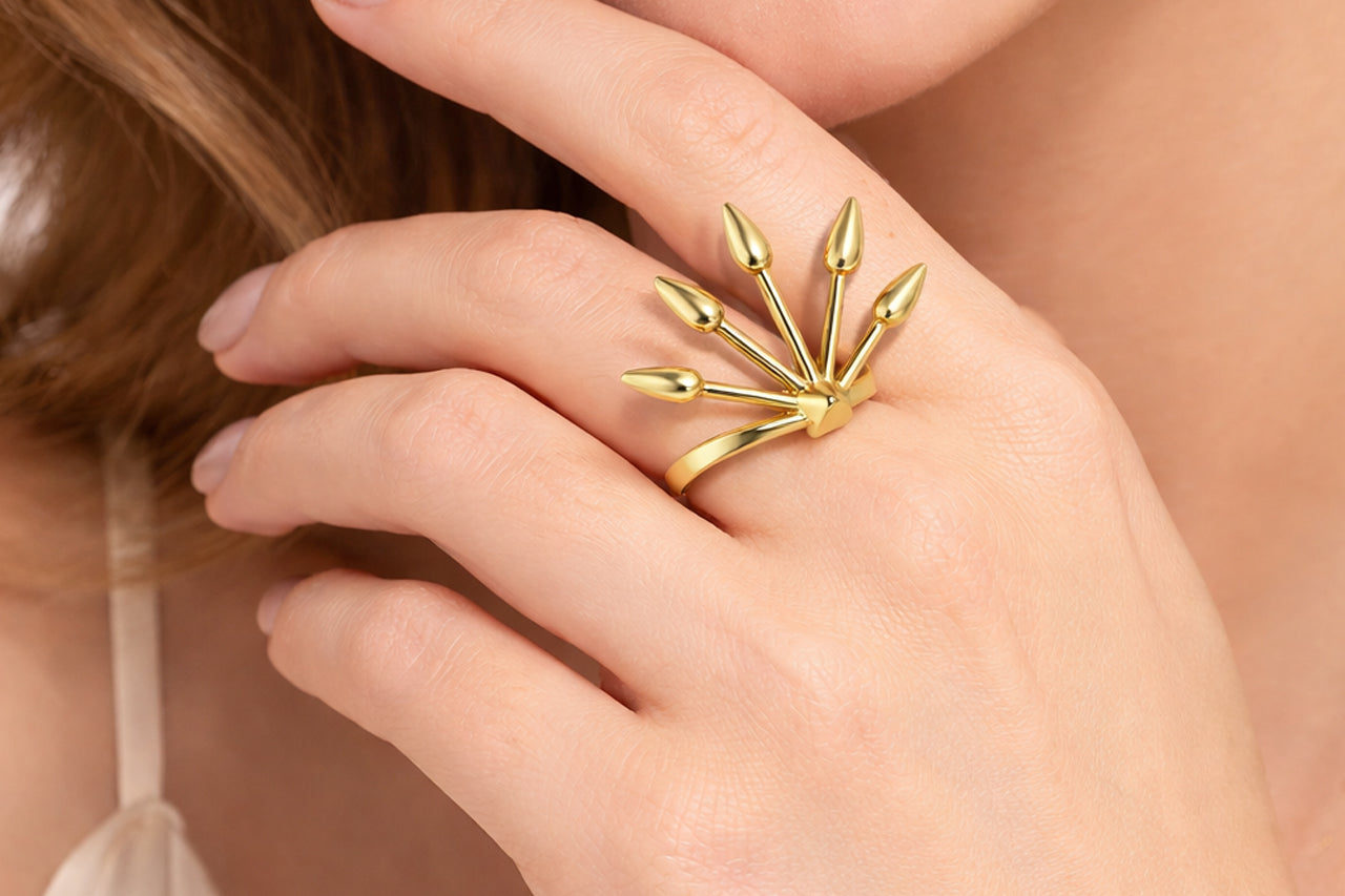 Radiant Spike Statement Ring