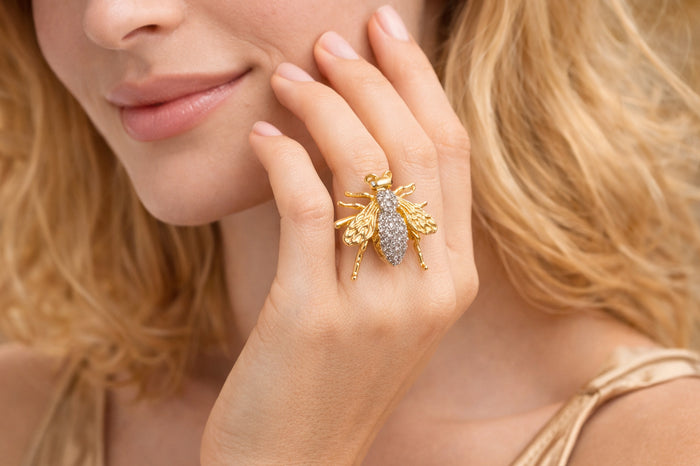 Golden Bee Statement Ring