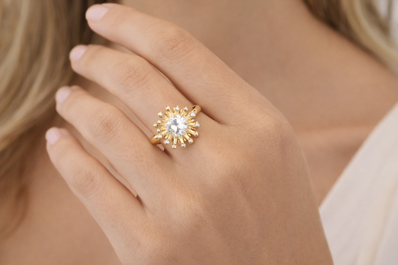 Sunburst Halo Statement Ring