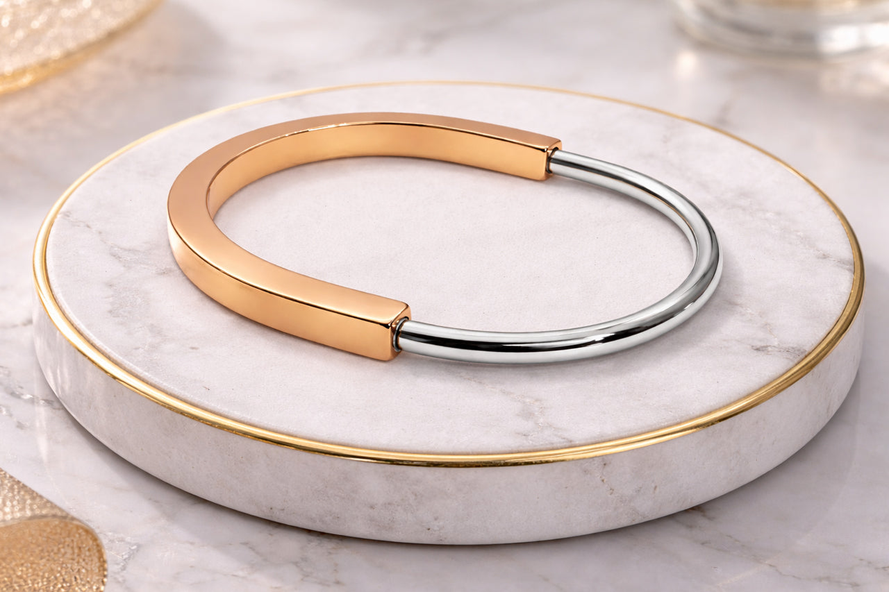 Dual Tone Arc Bangle