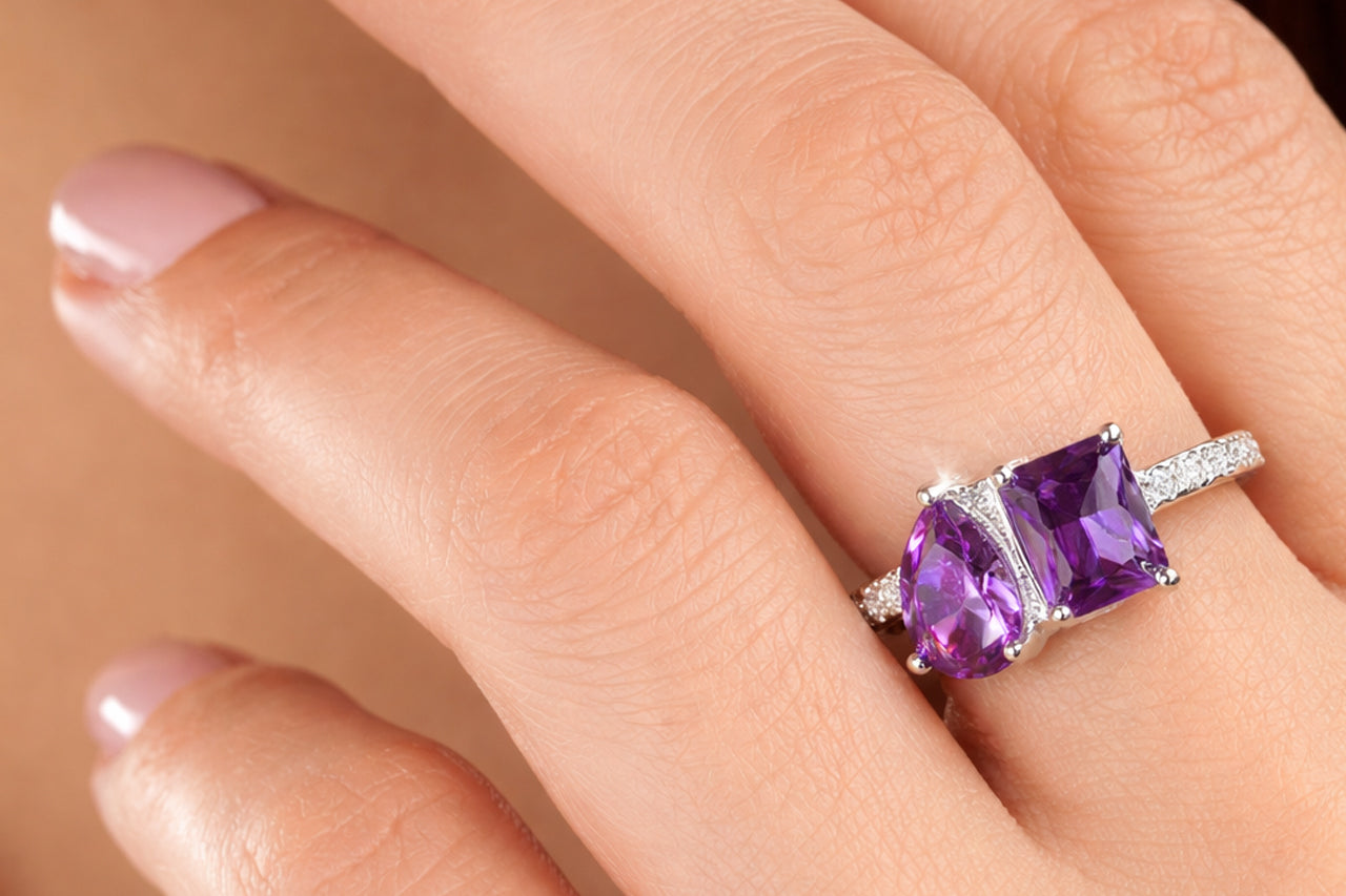Violet Duet Statement Ring