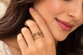Multicolour Baguette Stone Statement Ring