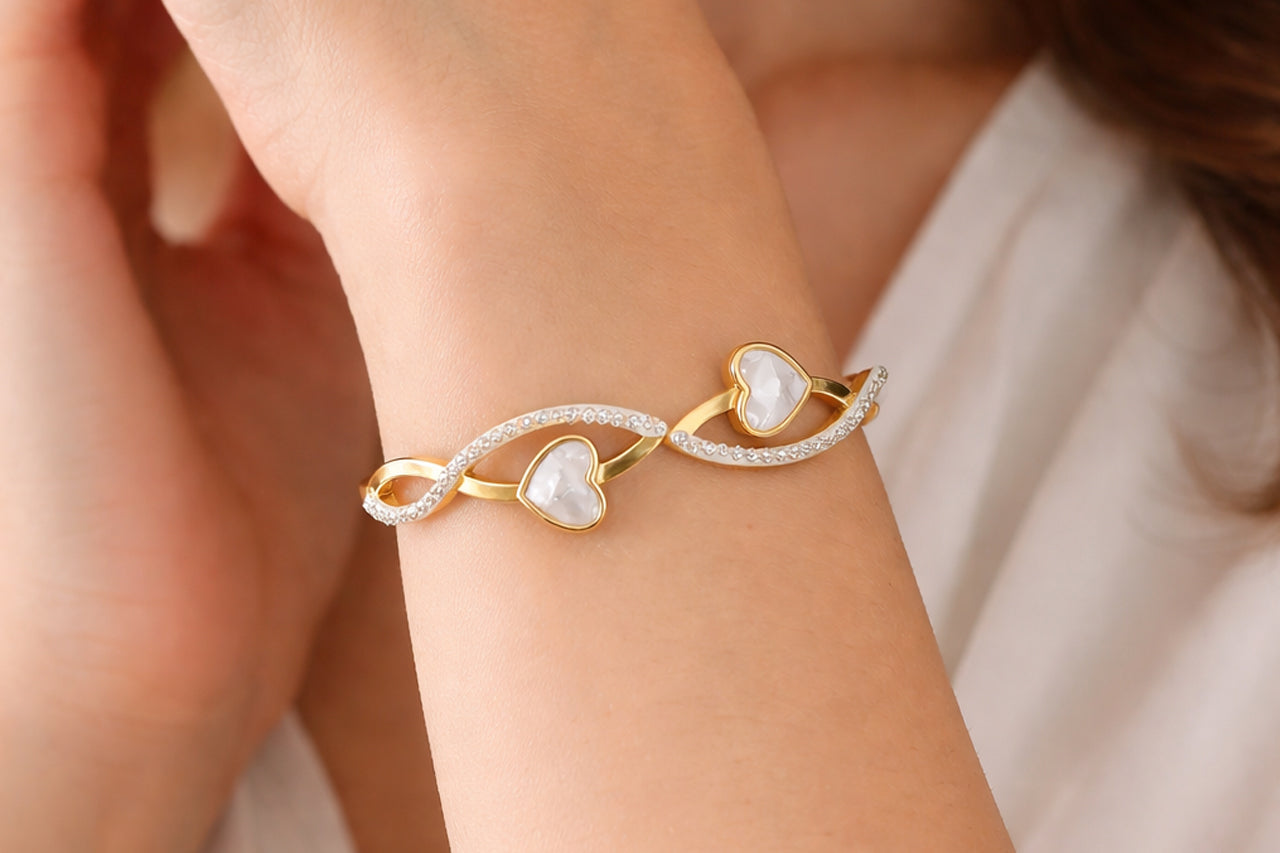 Infinity Heart Enamel Bracelet