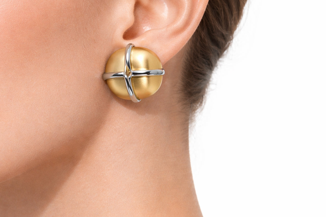 Interlock Cube Stud Earrings