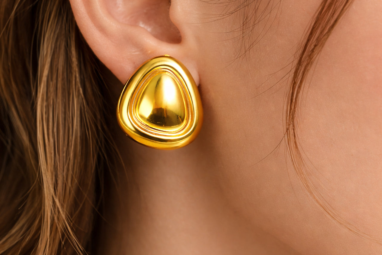 Aurora Sculpt Gold Stud Earrings