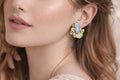 Abstract Gemstone Stud Earrings