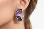 Amethyst Bloom Enamel Stud Earrings