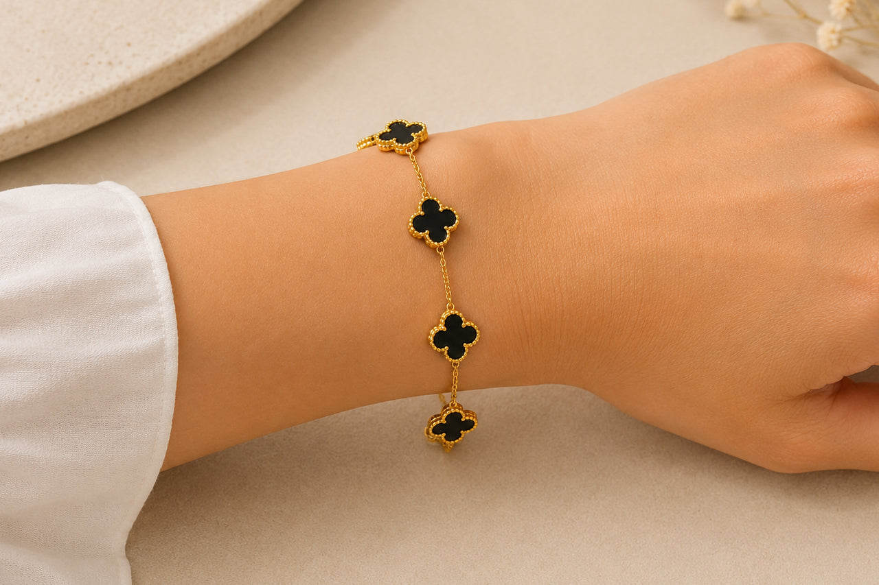 18K Gold Plated Clover Bracelet for Women