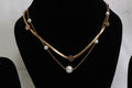 Asterials Golden Pearl & Roman Stone Layered Necklace