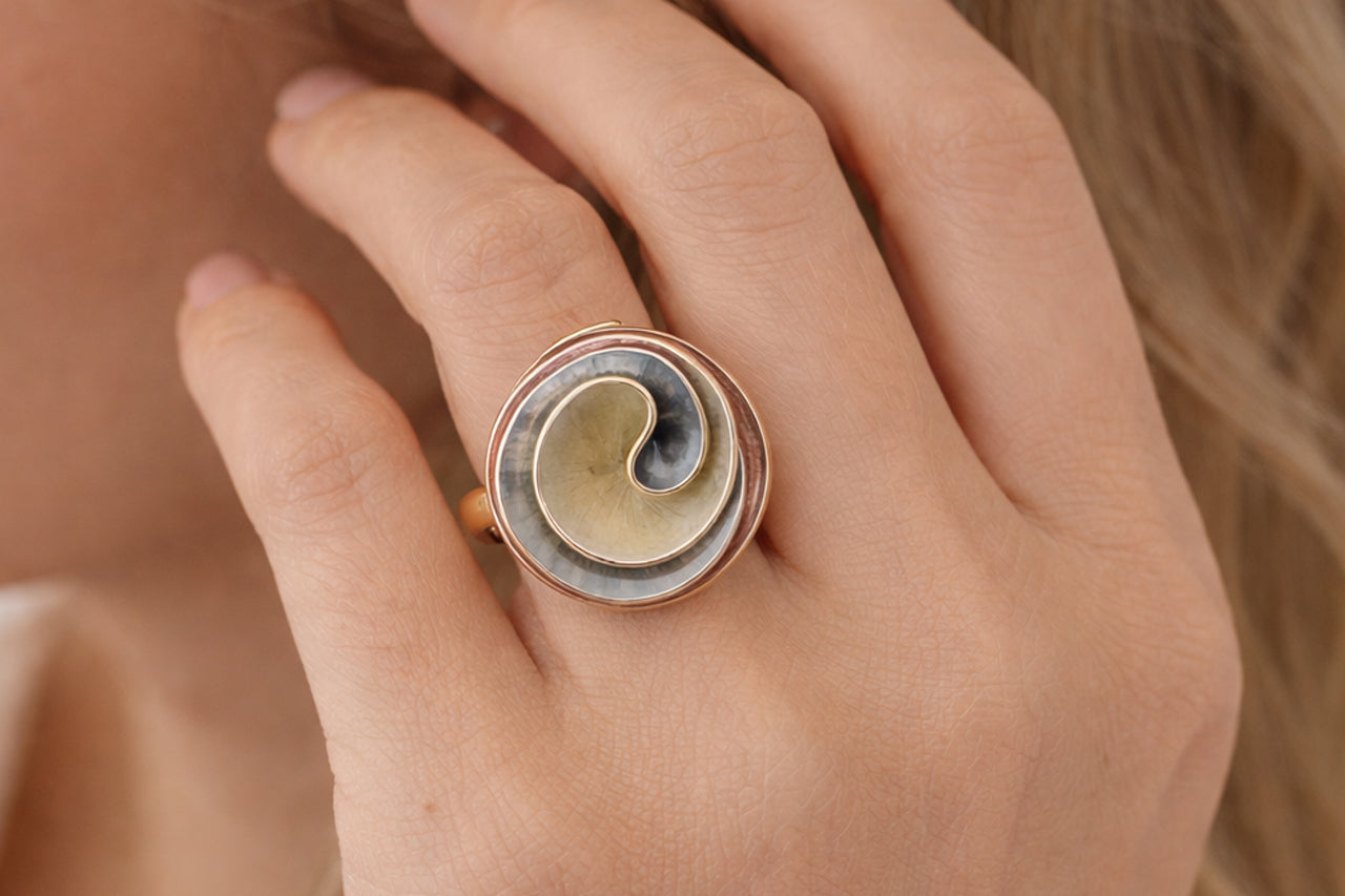 Eclipse Swirl Statement Ring