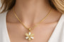 Golden Bloom Flower Pendant Necklace