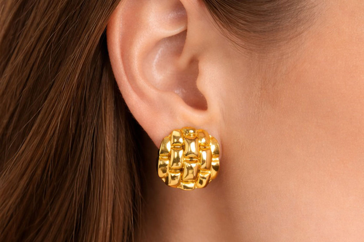 Premium 18K Gold Plated (3 Micron) Chunky Stud Earrings