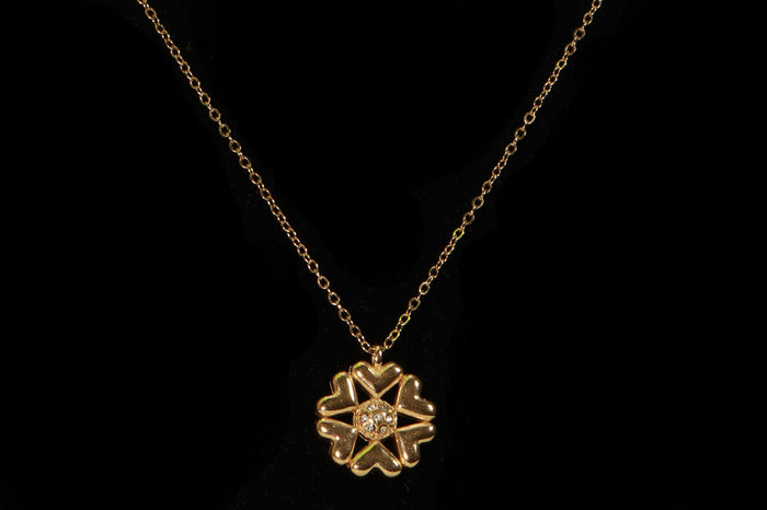 Golden Bloom Crystal Flower Pendant Necklace for Women | Asterials