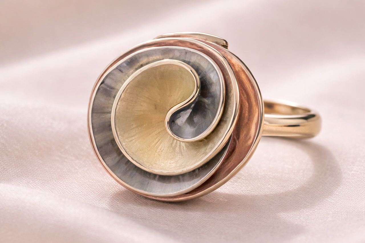 Eclipse Swirl Statement Ring