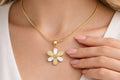 Golden Bloom Flower Pendant Necklace