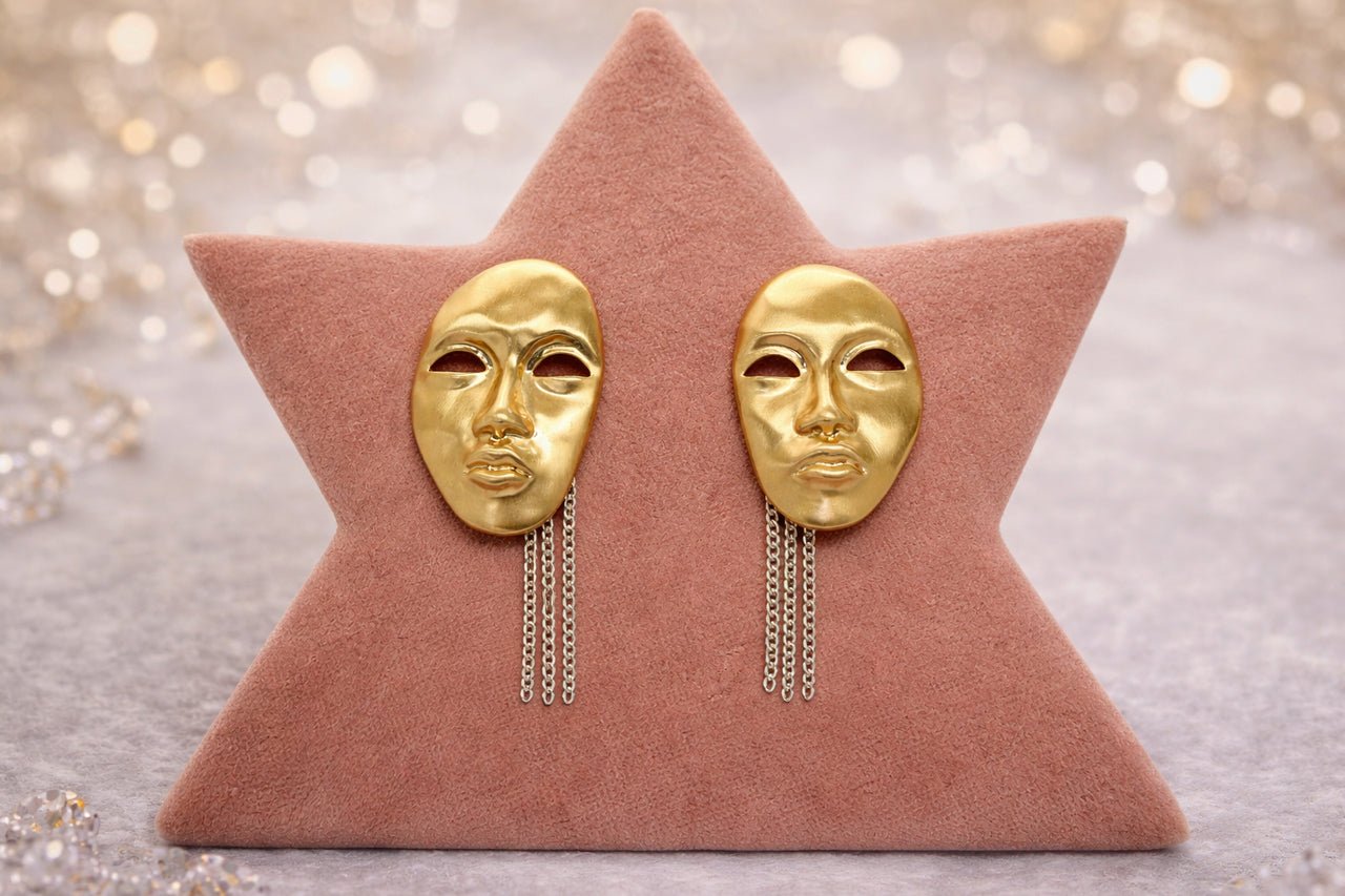 Dual Mask Statement Earrings