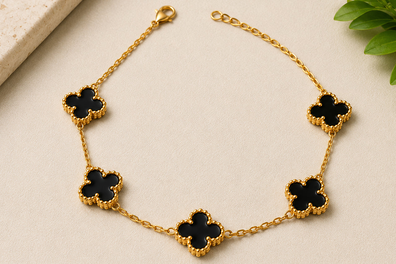 18K Gold Plated Clover Bracelet for Women