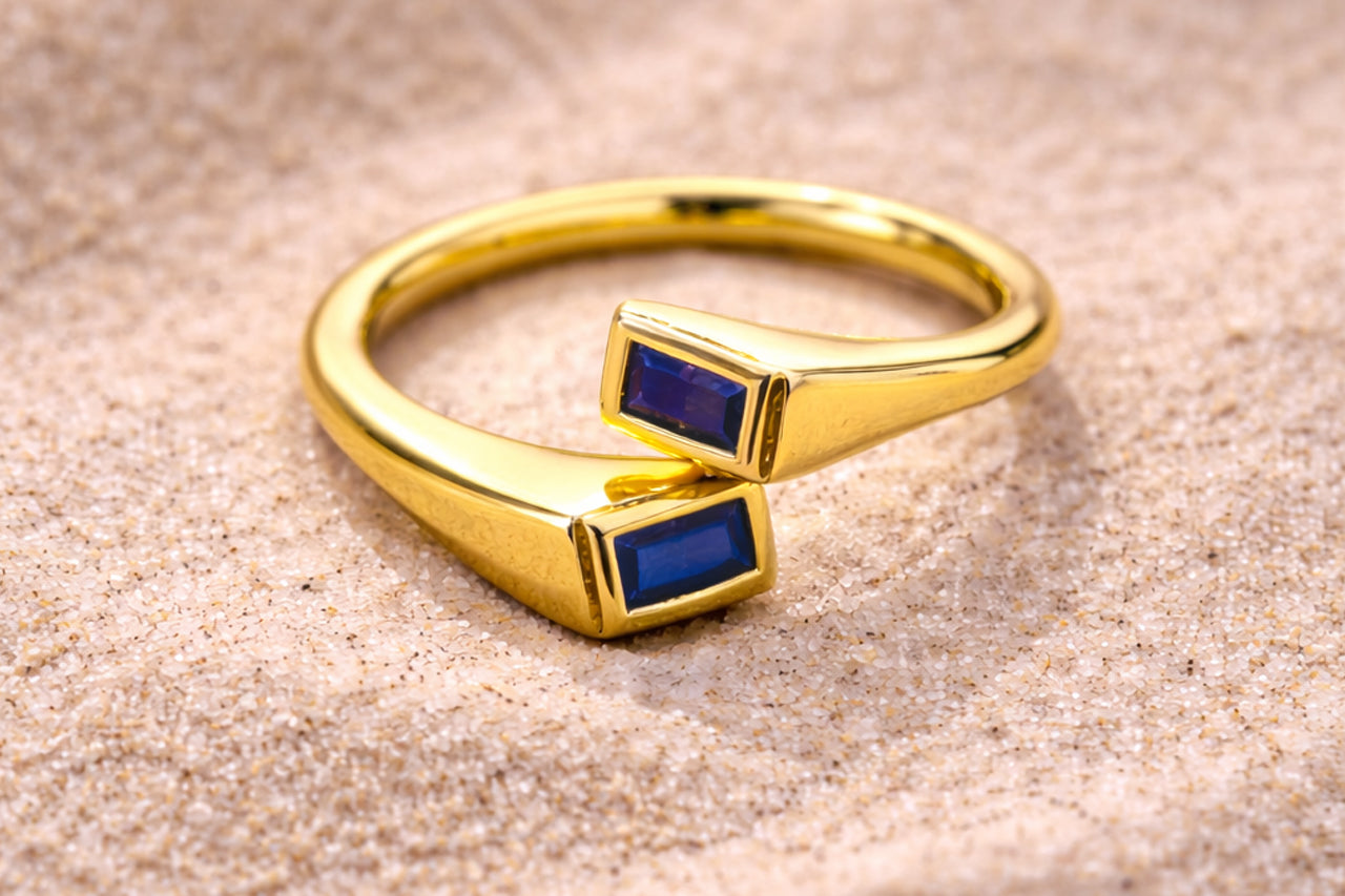 Dual Edge Sapphire Ring