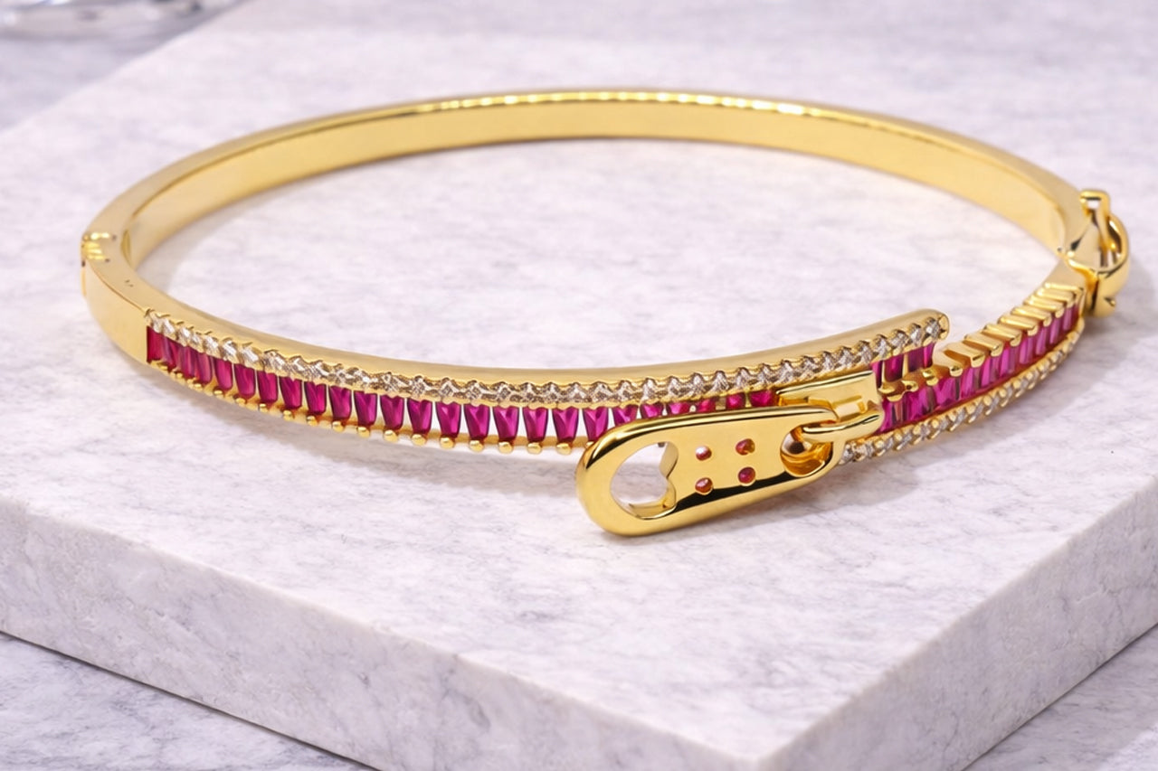 Zip Accent Bangle Bracelet