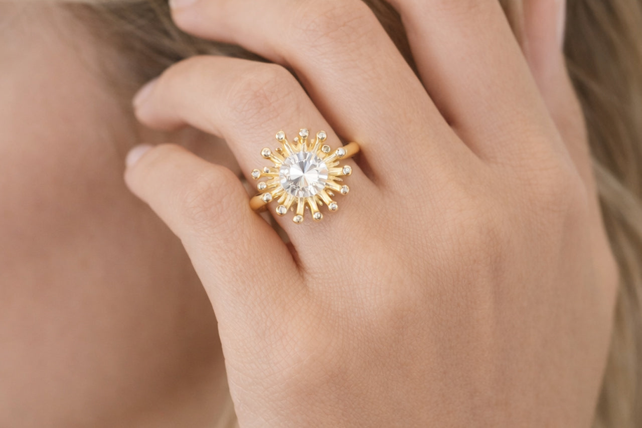 Sunburst Halo Statement Ring