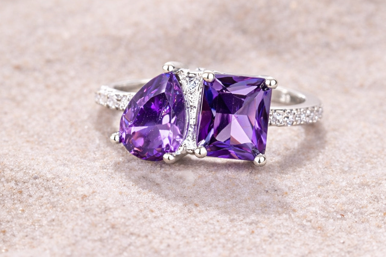 Violet Duet Statement Ring