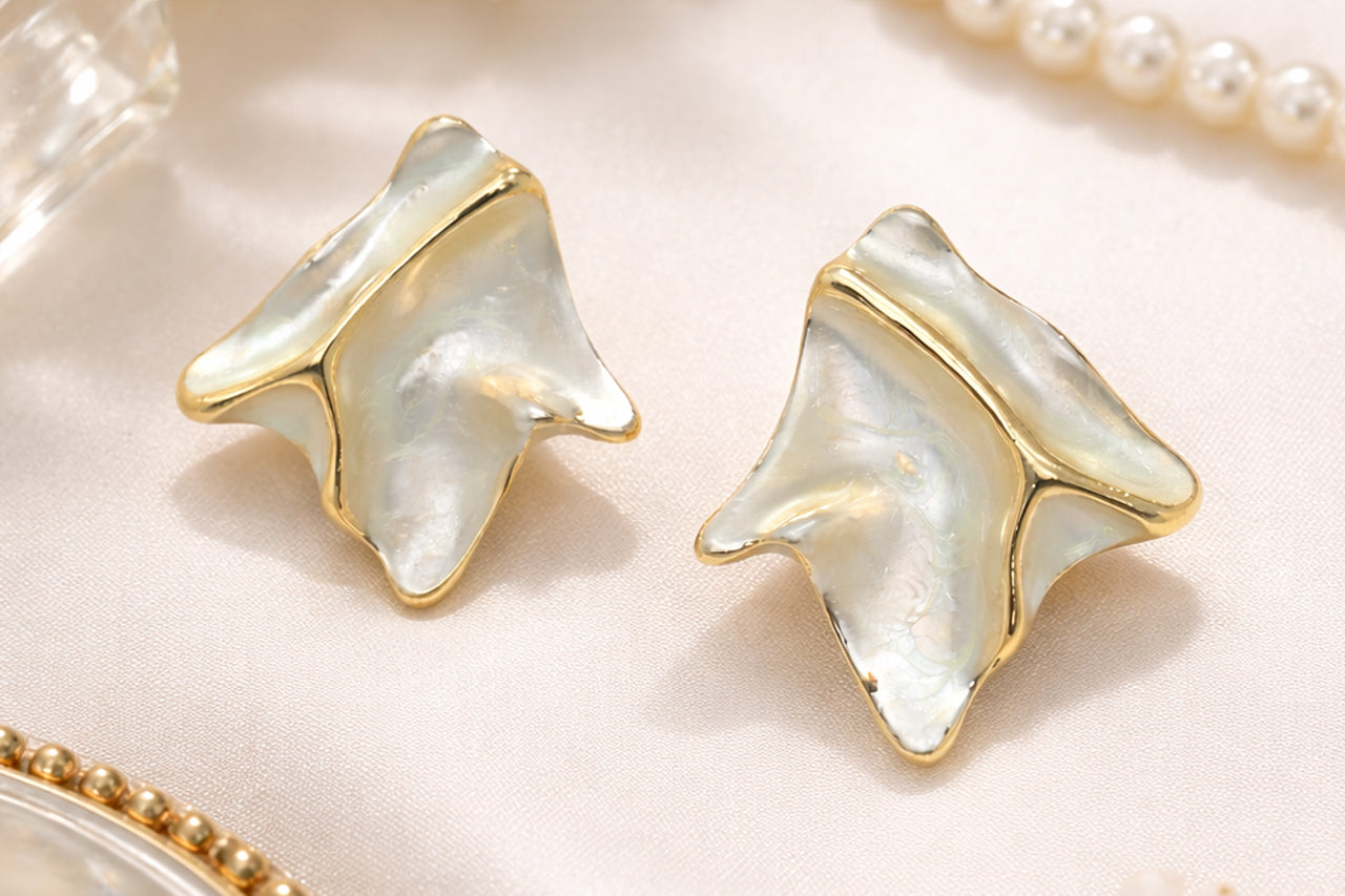 Ethereal Pearl Bloom Stud Earrings