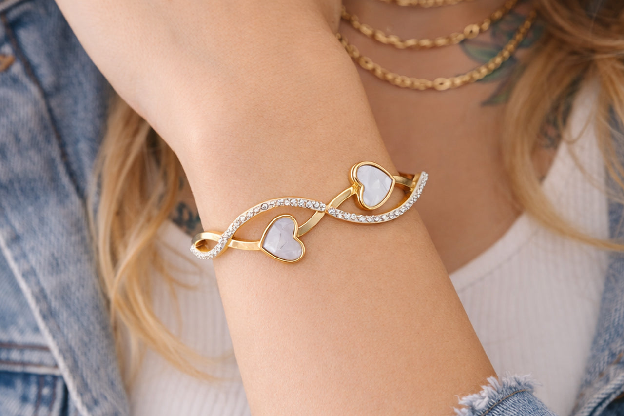 Infinity Heart Enamel Bracelet