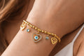 Evil Eye Heart Charm Bracelet