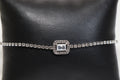 Silver-Tone Solitaire Crystal Tennis Bracelet