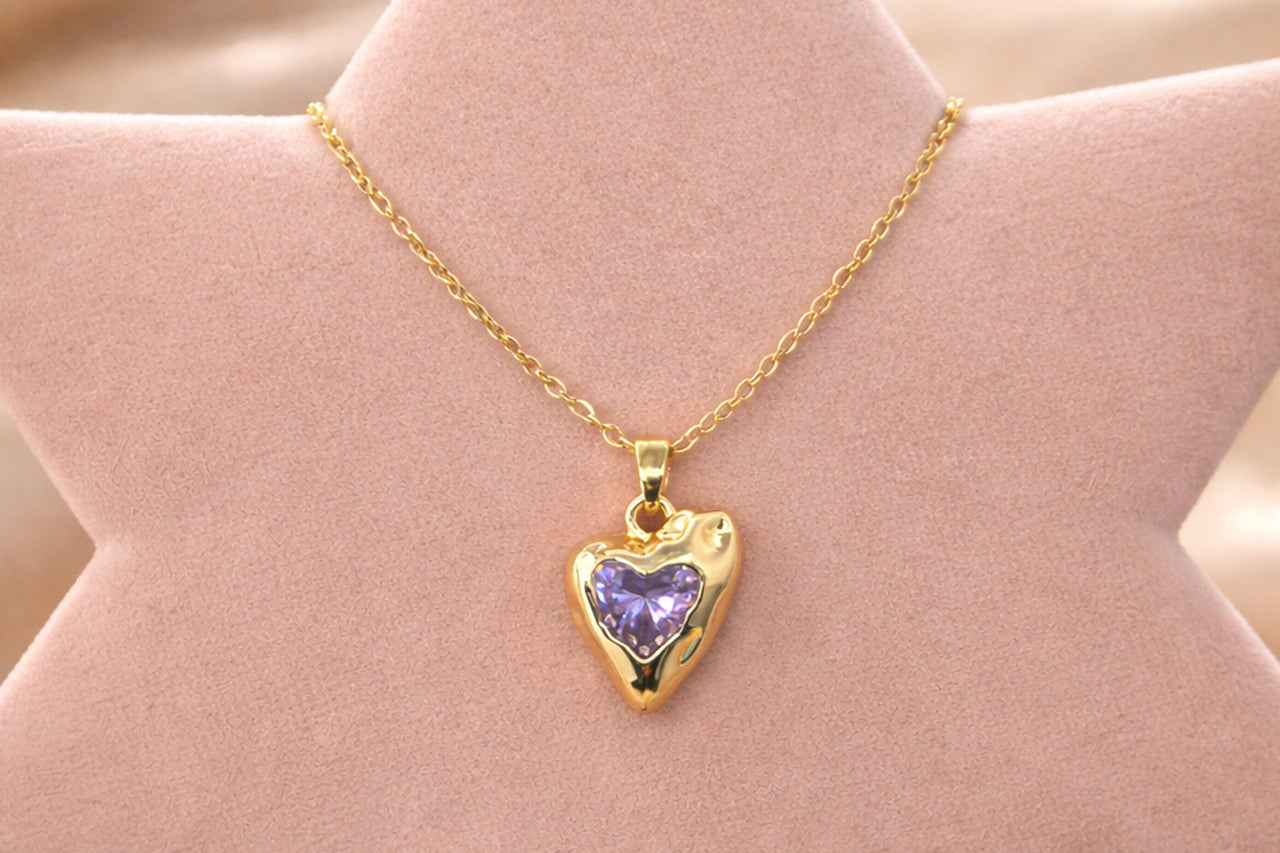 18K Gold Plated (3 Micron) | Elegant Heart CZ Pendant Necklace