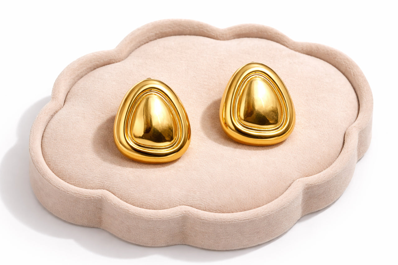 Aurora Sculpt Gold Stud Earrings
