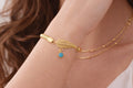 Golden Leaf Evil Eye Bracelet