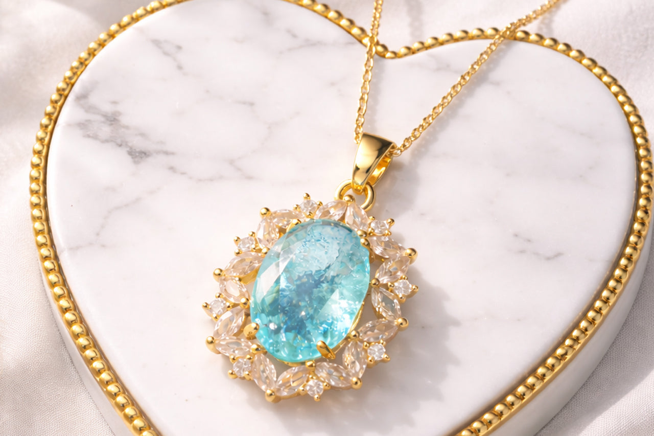 18K Gold Plated (3 Micron) Ice Crush Doublet Necklace