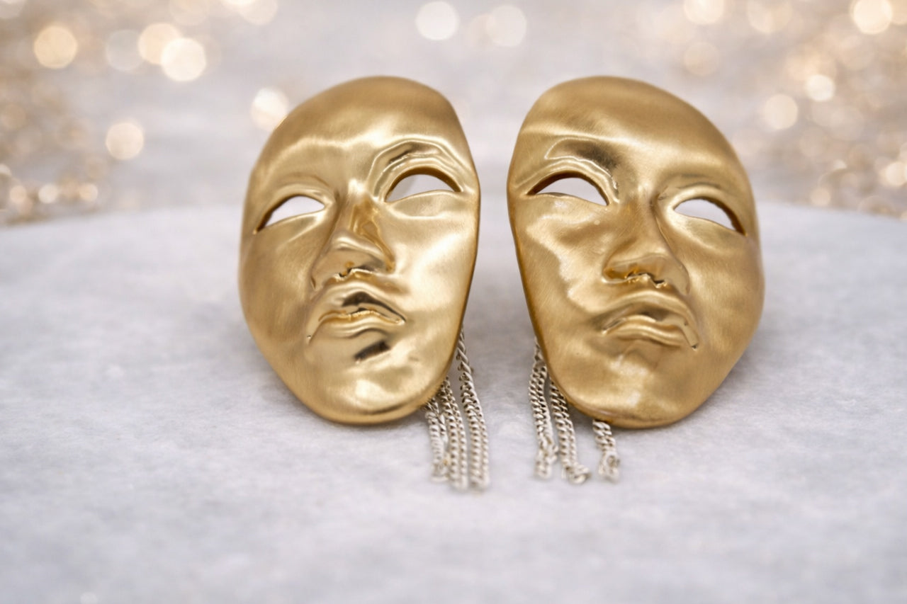 Dual Mask Statement Earrings