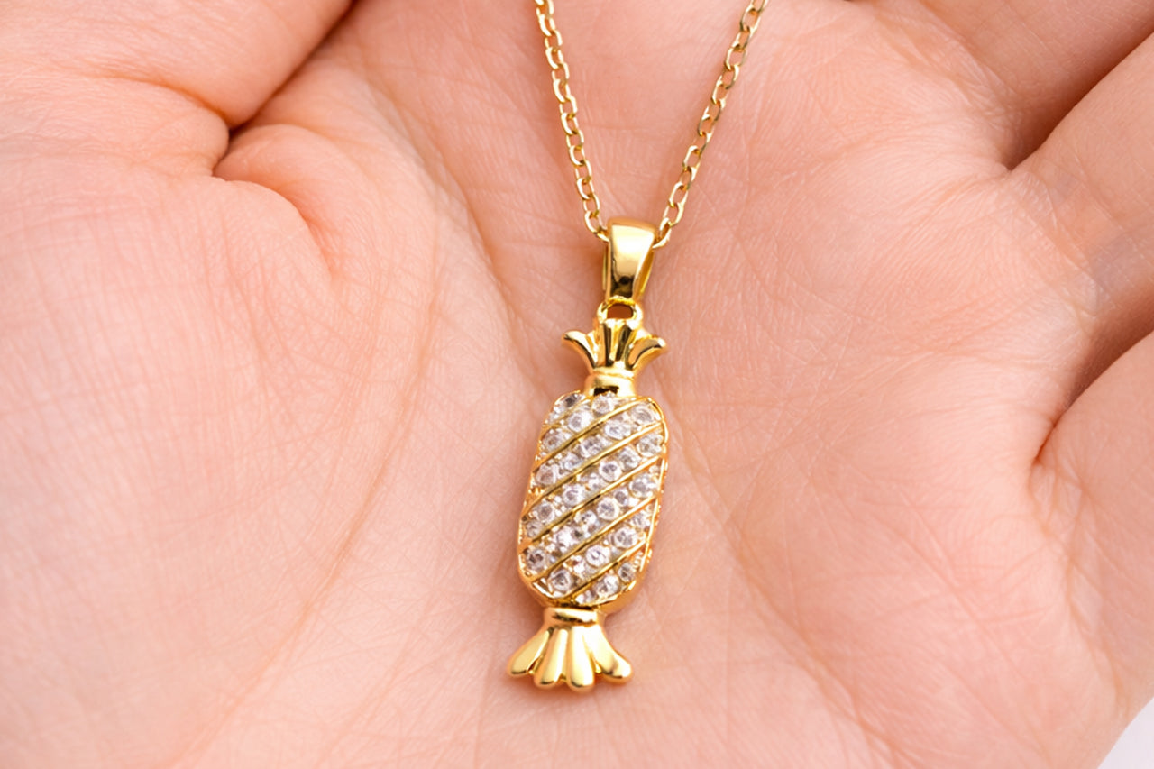 Golden Toffee Pendant Necklace