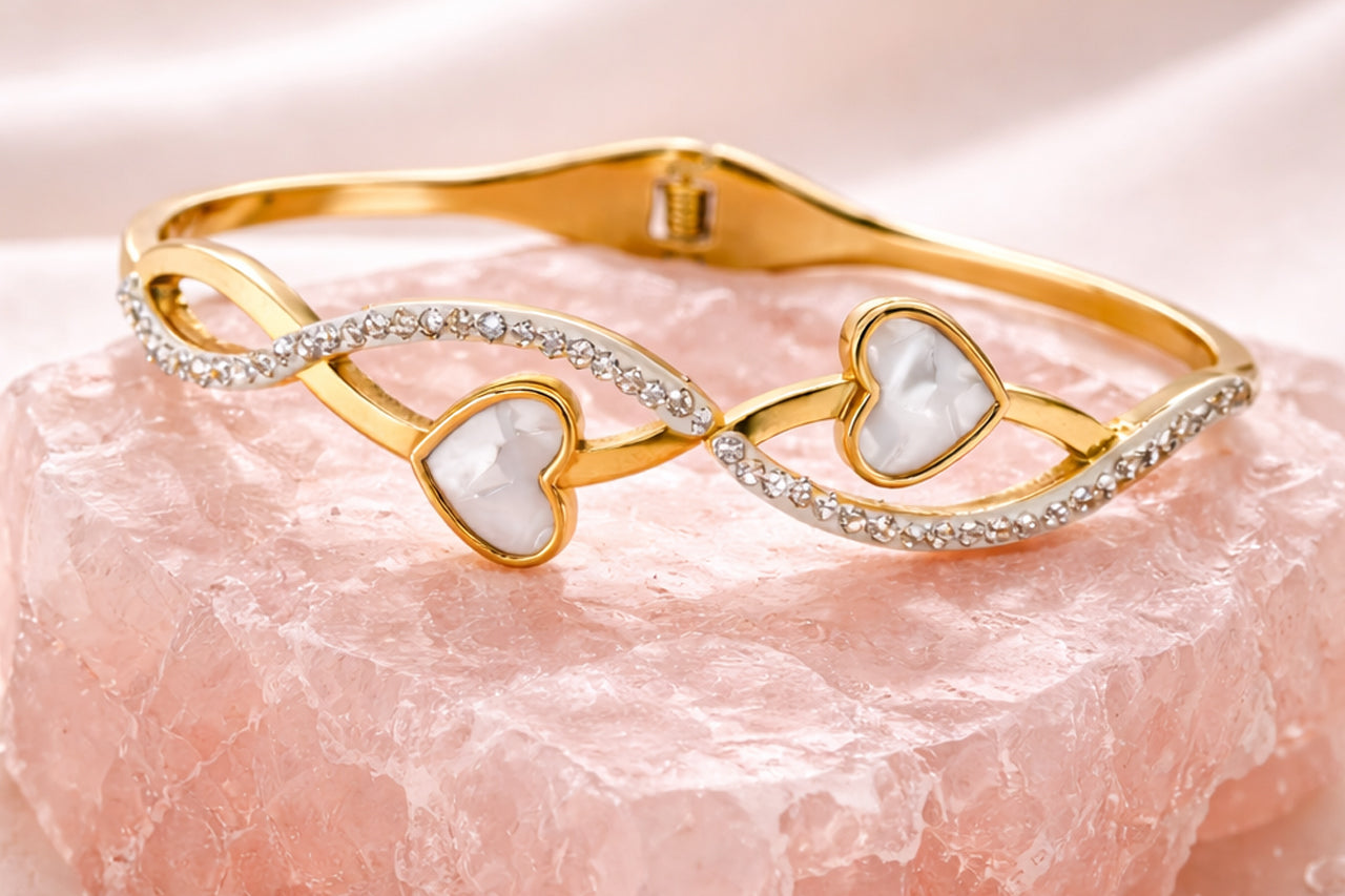 Infinity Heart Enamel Bracelet