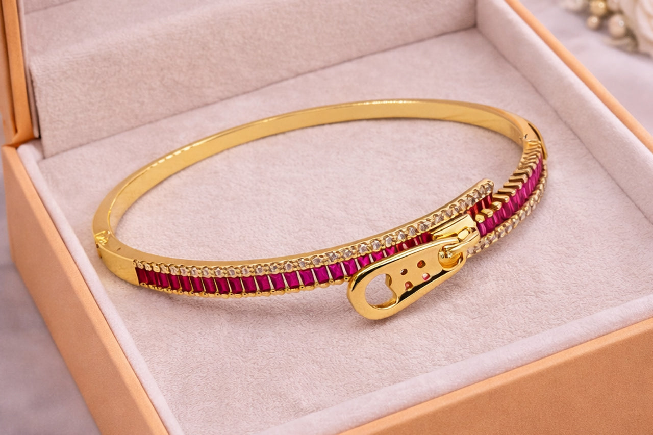 Zip Accent Bangle Bracelet