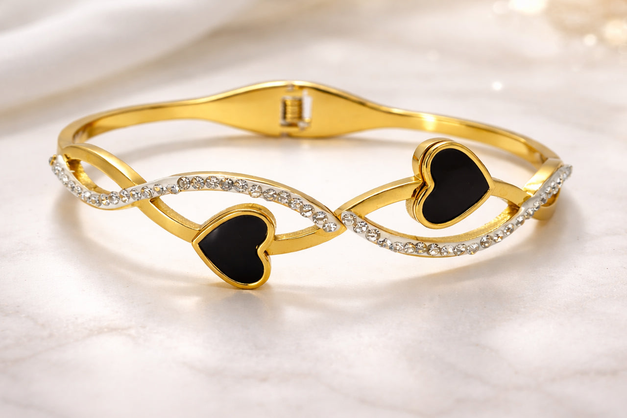 Infinity Heart Enamel Bracelet