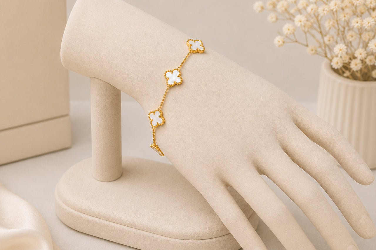 18K Gold Plated Clover Bracelet for Women