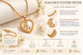 Asterials 18K Gold Plated Heart Floral Pendant Necklace for Women