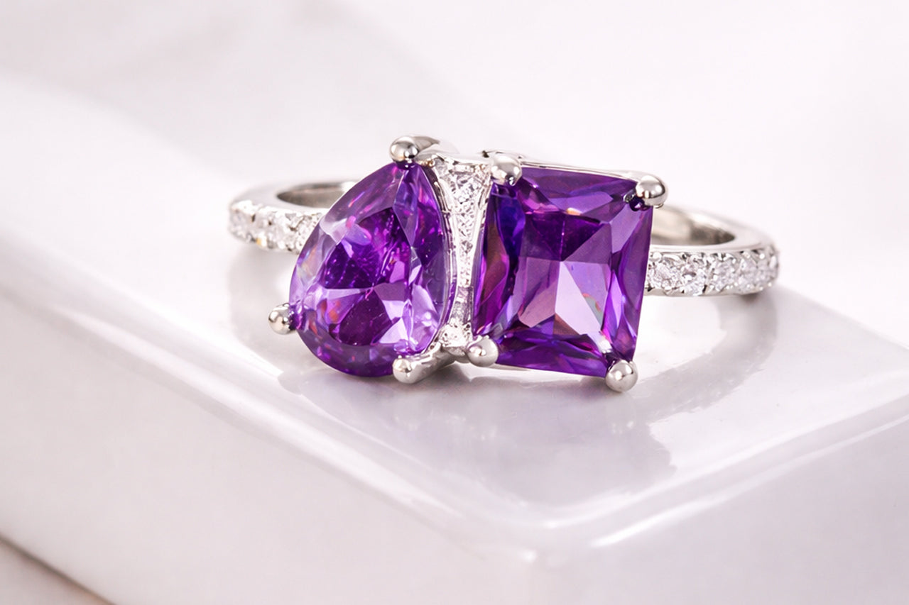 Violet Duet Statement Ring