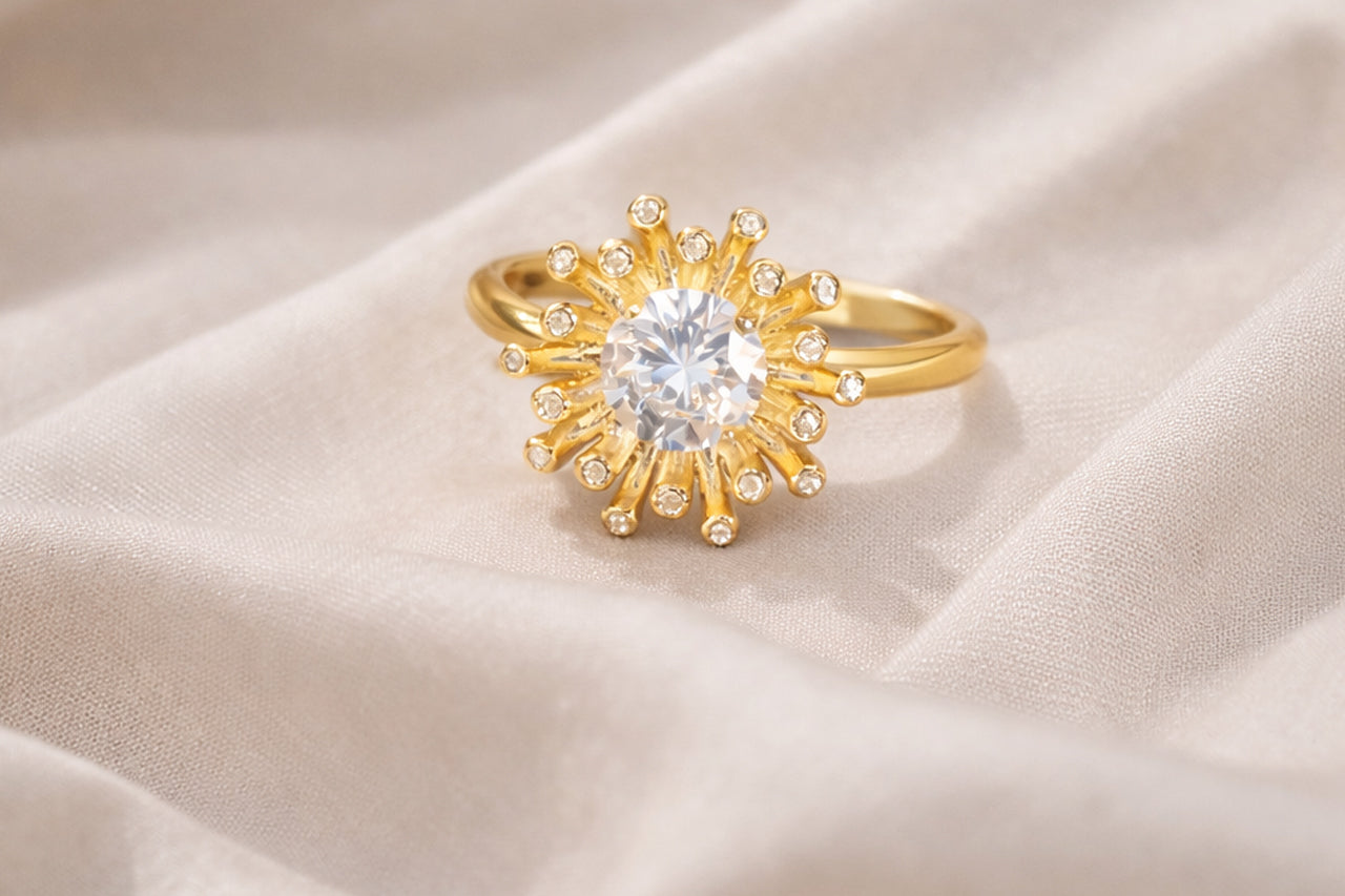 Sunburst Halo Statement Ring