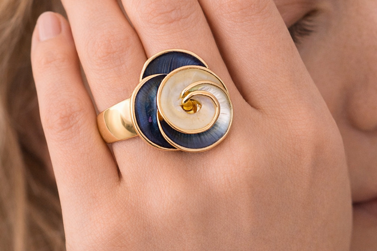 Celestial Swirl Statement Ring