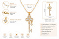 Asterials 18K Gold Plated Key Pendant Necklace for Women