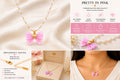 Asterials 18K Gold Plated Pink Bow Knot Pendant Necklace