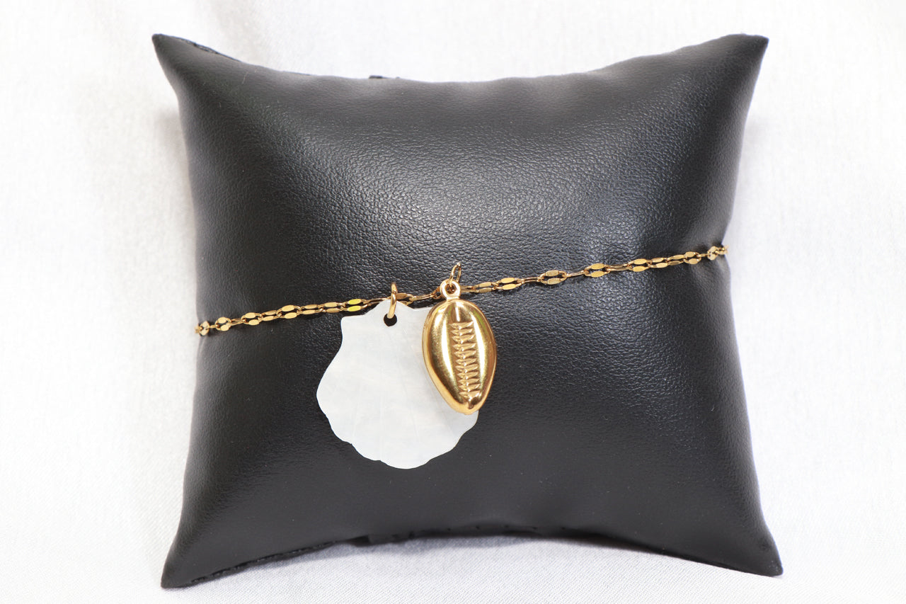 Asterials Gold-Tone Seashell & Cowrie Charm Bracelet