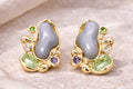 Abstract Gemstone Stud Earrings