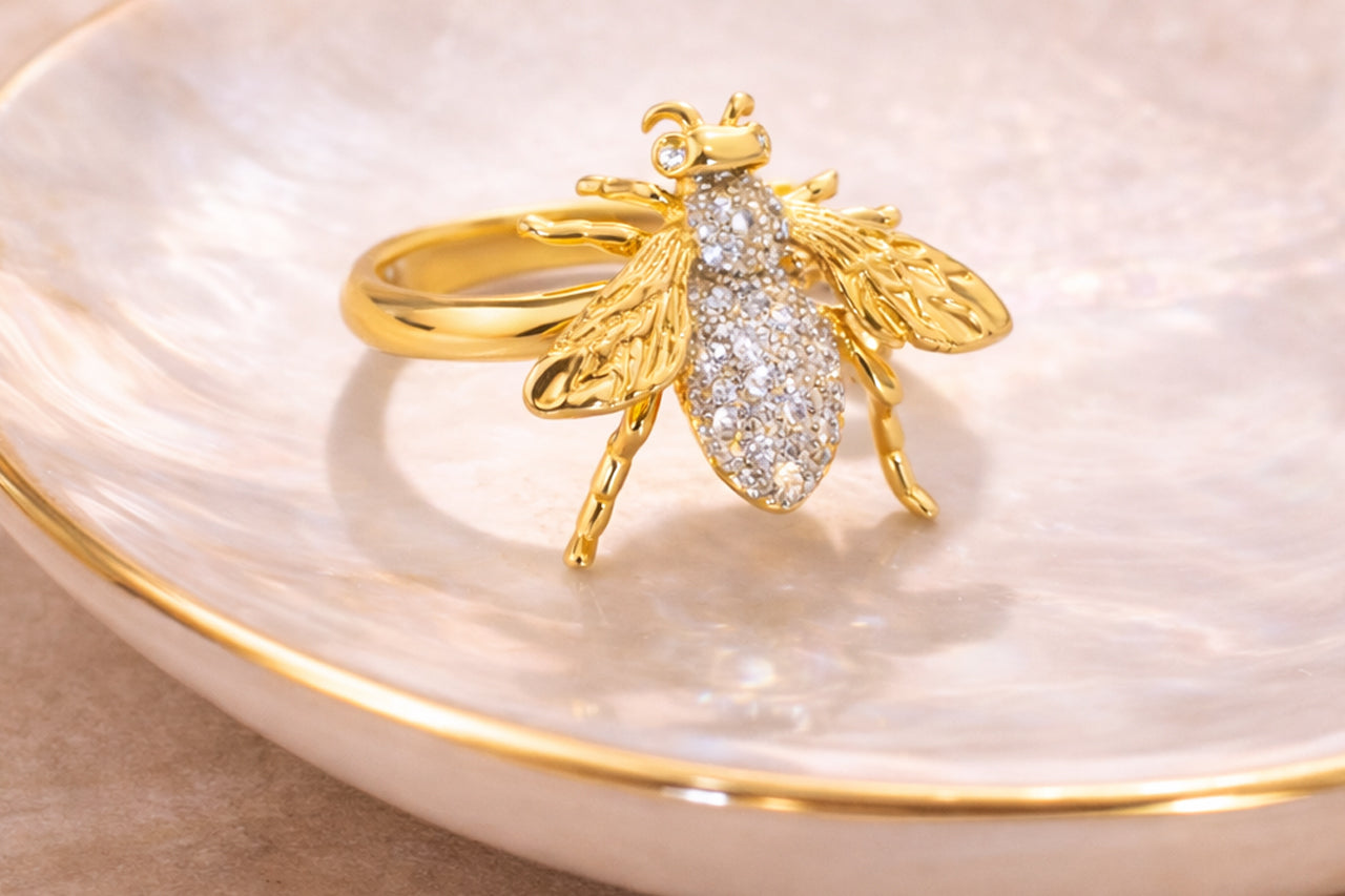 Golden Bee Statement Ring